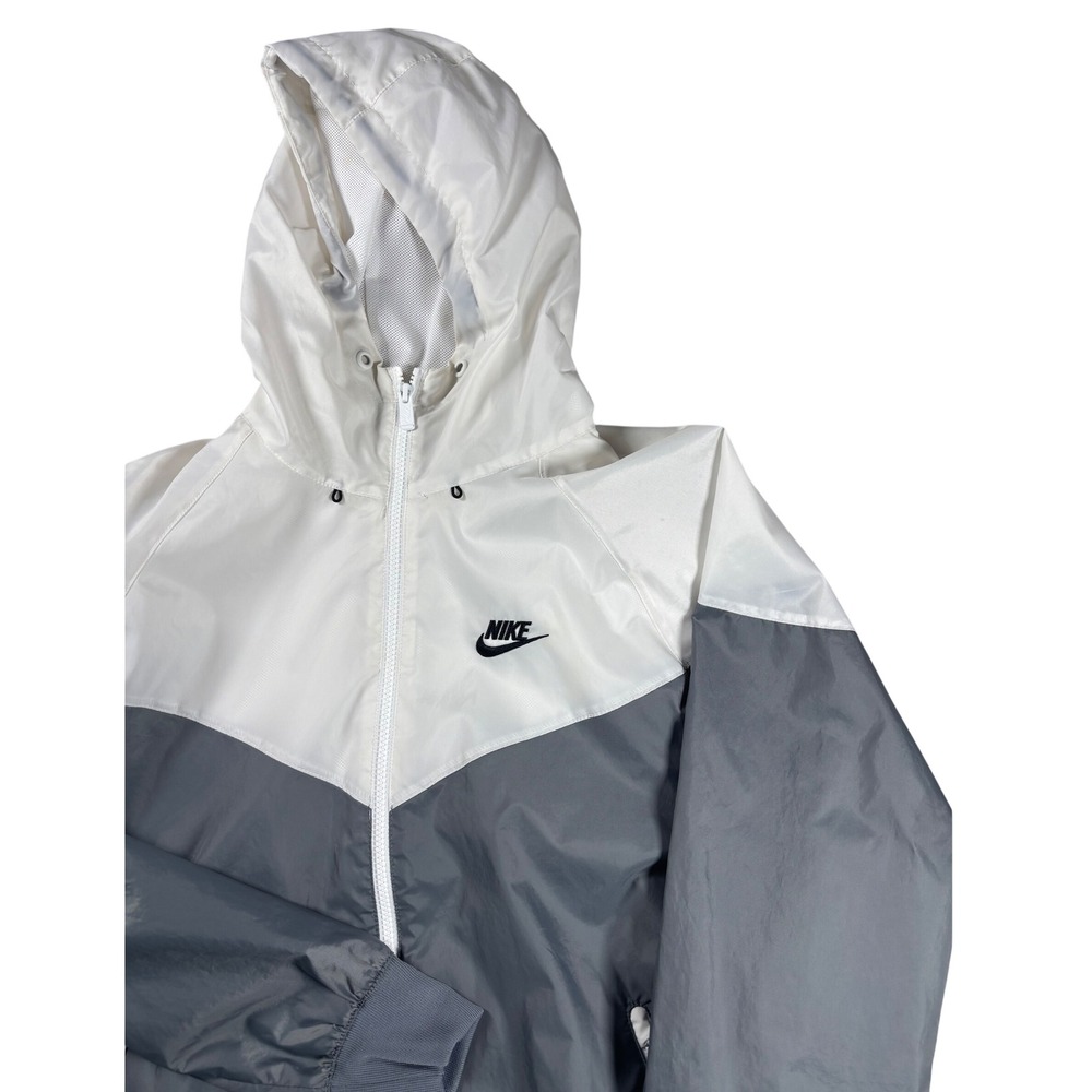 Nike Mens Windrunner Hooded Jacket Grey White Colorblock Full Zip Small